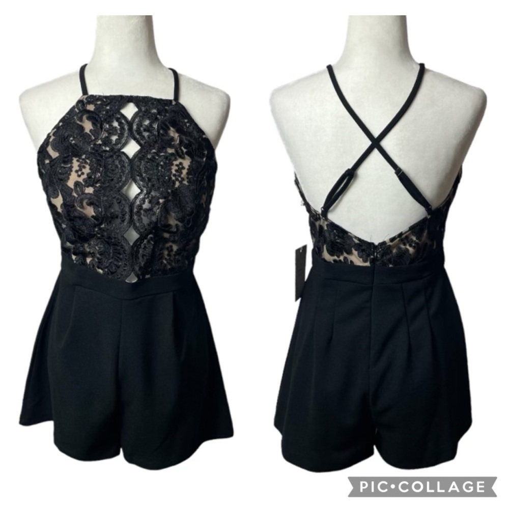 Blāshe black and cream lace romper! Size M! NWT!